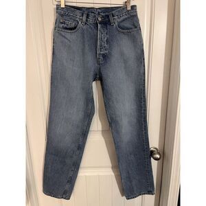 Vintage Y2K Banana Republic Women Jeans 8 Long Button Fly 100% Cotton 27X32‎